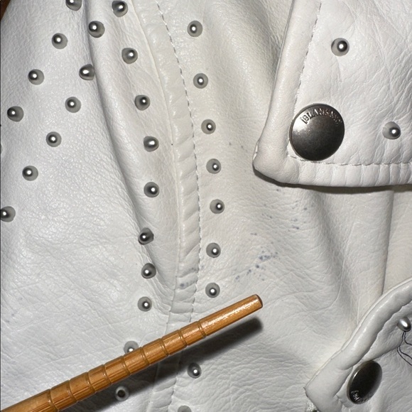 BLANK NYC Stud Floral Moto Faux Leather Jacket Full Bloom White - Picture 9 of 15